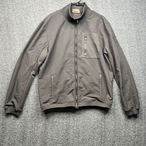 Guess Jacket Mens XL Gray Bomber Full Zip Mixed Media Mesh Pockets Tech